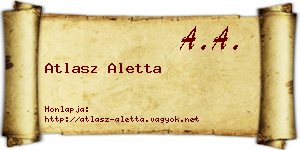 Atlasz Aletta névjegykártya
